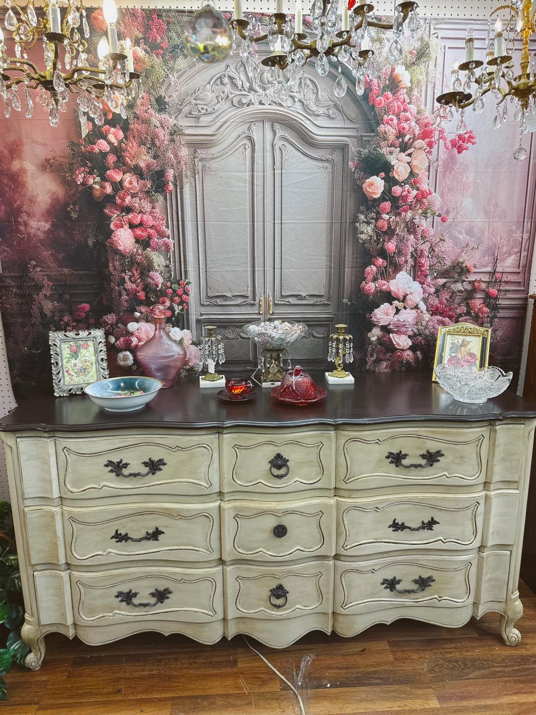 Toile de Fond Photographie Rétro Décor Floral Rose BRP10-284