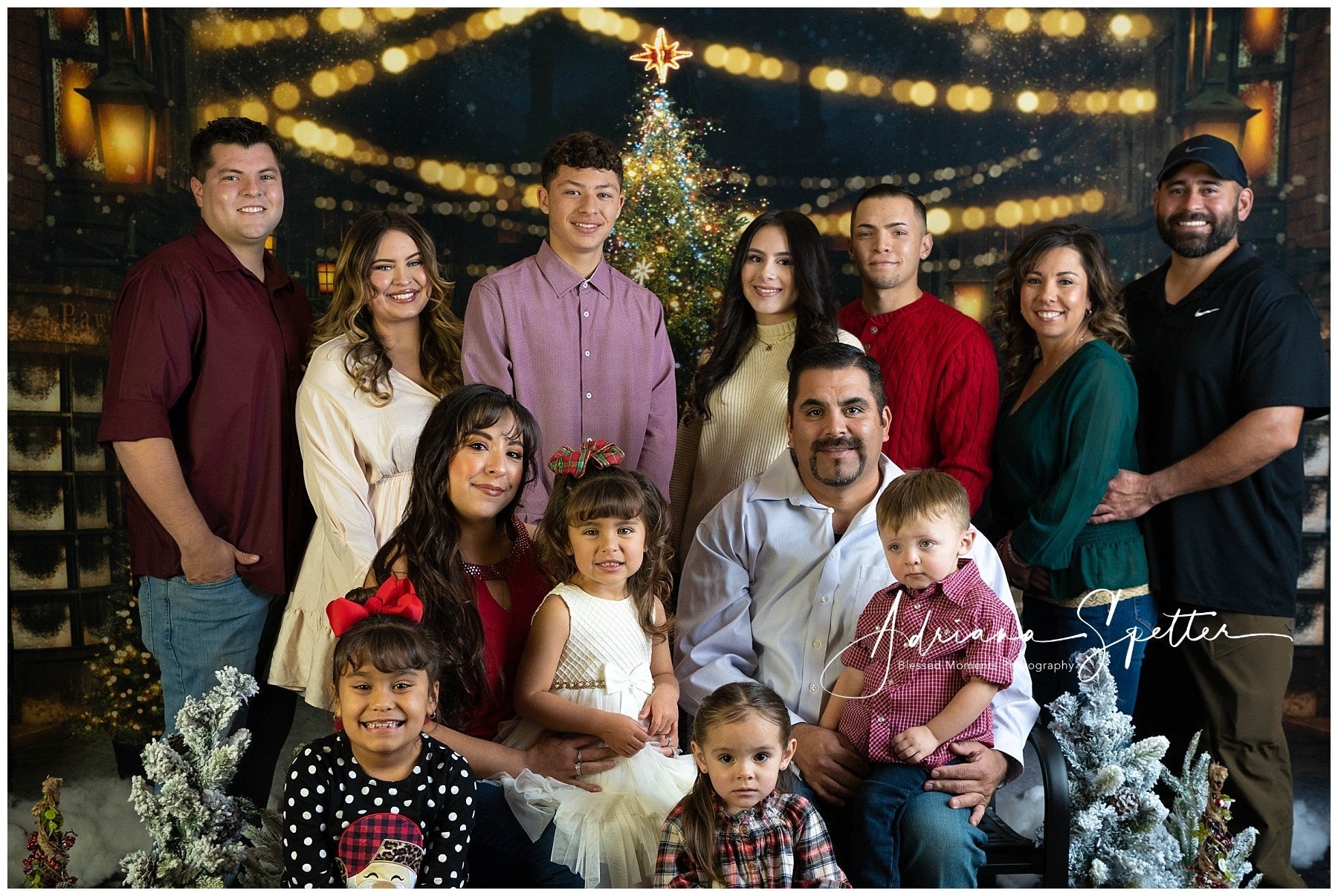 Fond pour sapin de Noël Fond pour rue festive la nuit à Noël MRR10-42