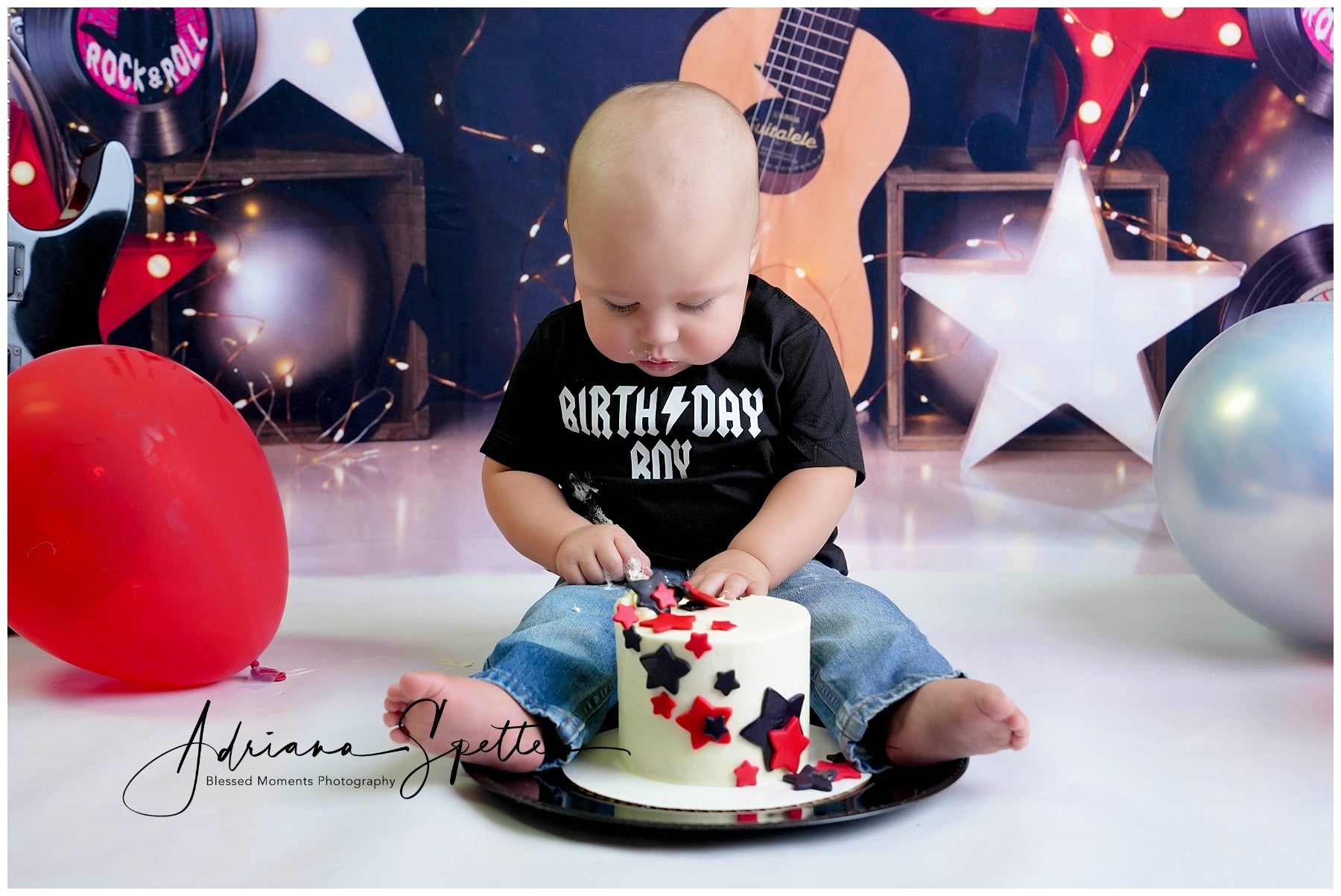 Fonds pour gâteau d'anniversaire Musique Fête Ballons Fond photo d'anniversaire MRR10-51