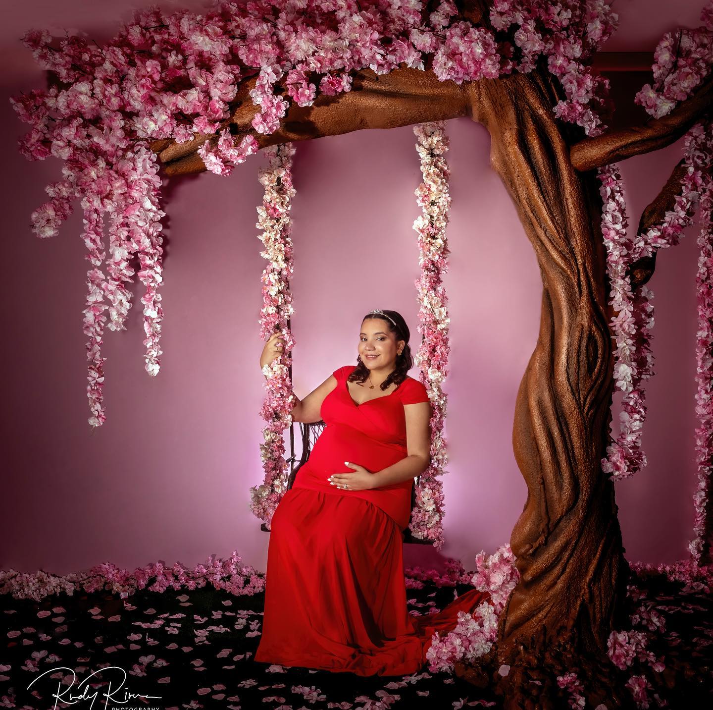 Toile de Fond de Photographie en Mousseline de Couleur Unie Rose pour Studio SC100