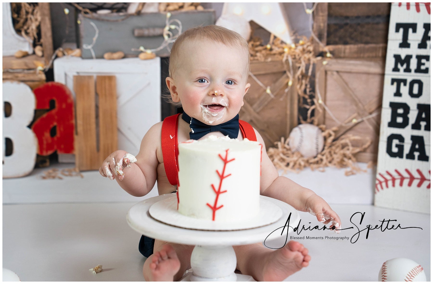 Toile de fond 1er Anniversaire Baseball Rookie Smash Cake Célébration MRR9-117