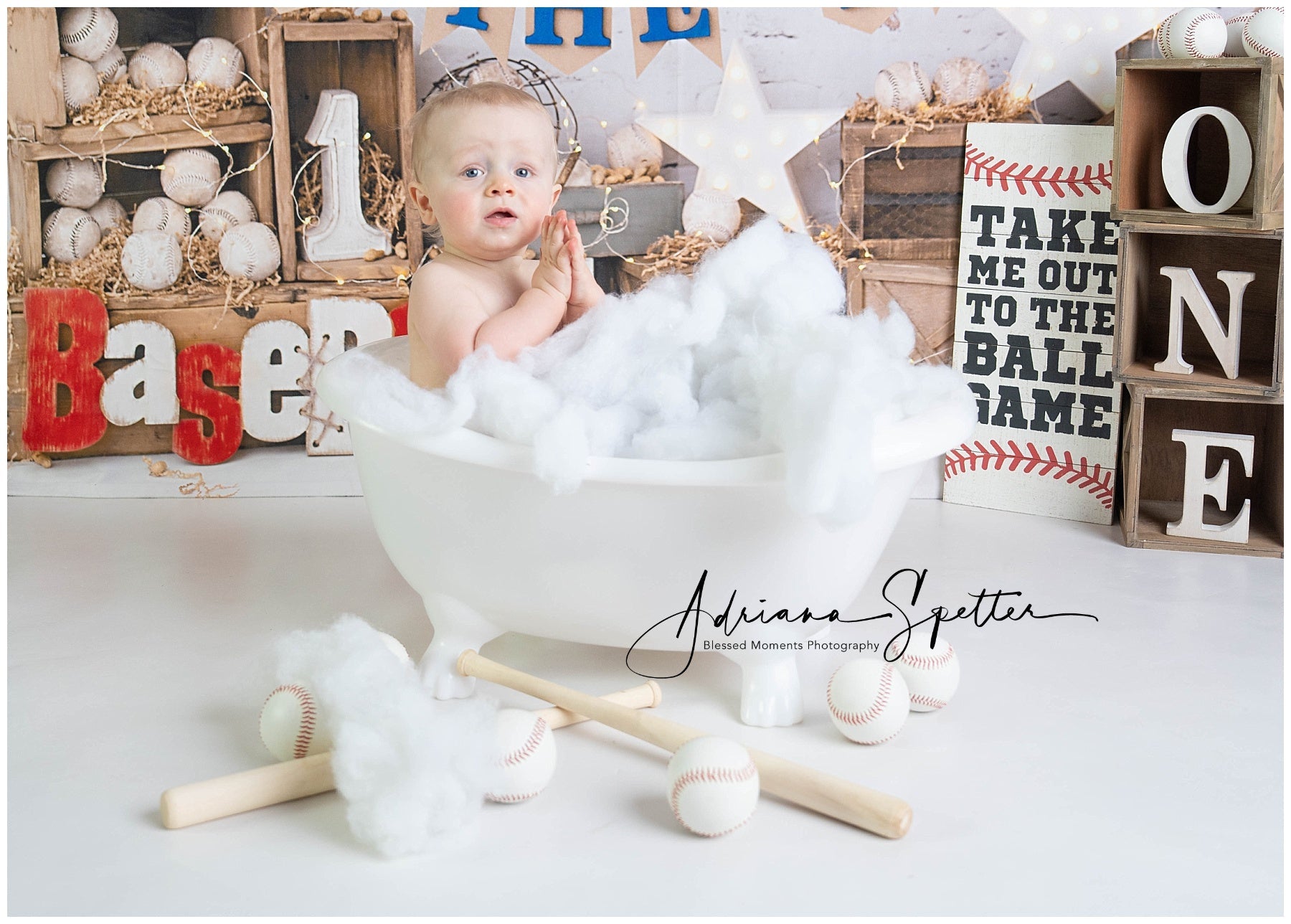 Toile de fond 1er Anniversaire Baseball Rookie Smash Cake Célébration MRR9-117