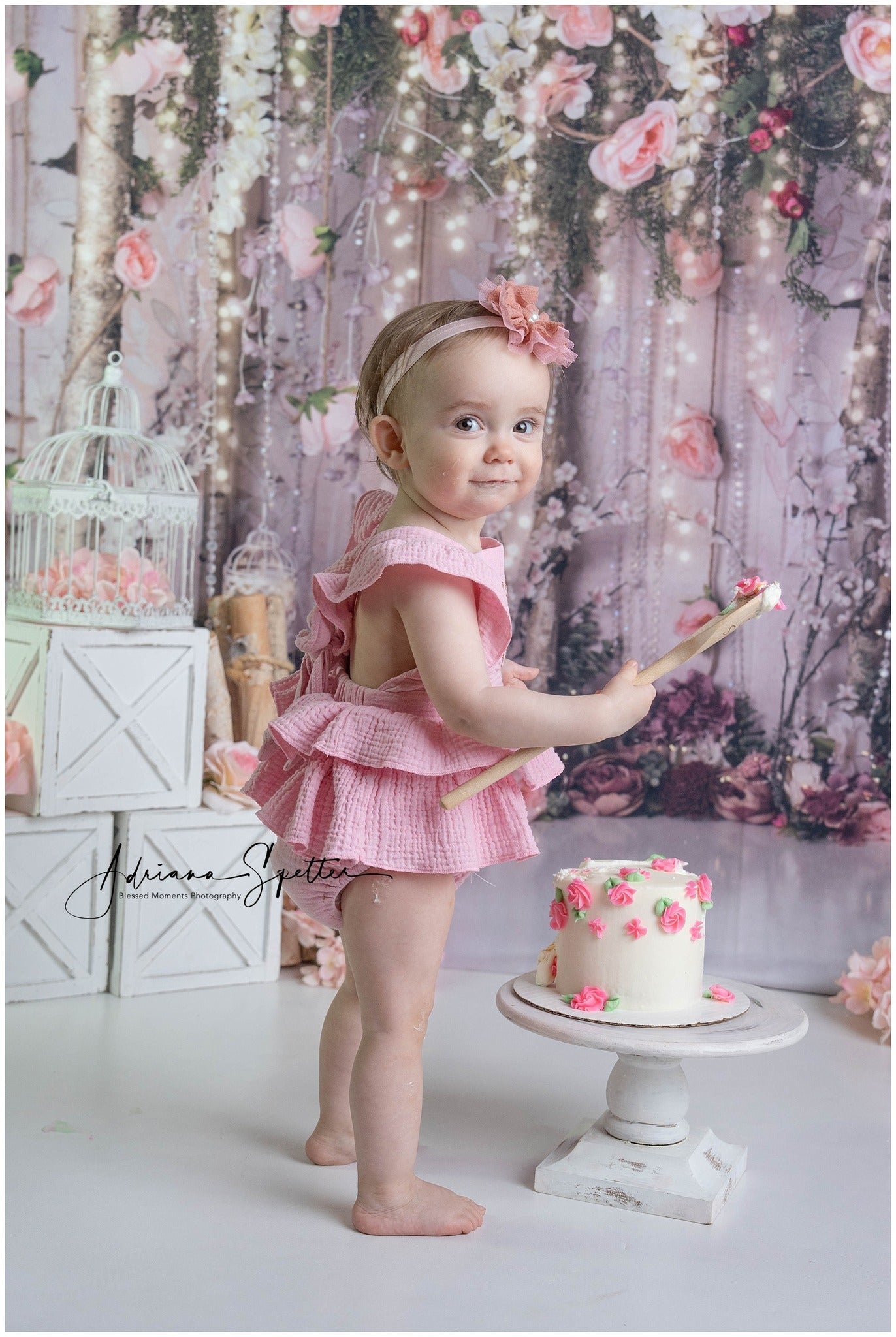 Toile de fond Fleurs Jardin Romantique Lumières Féeriques Saint-Valentin MRR9-116