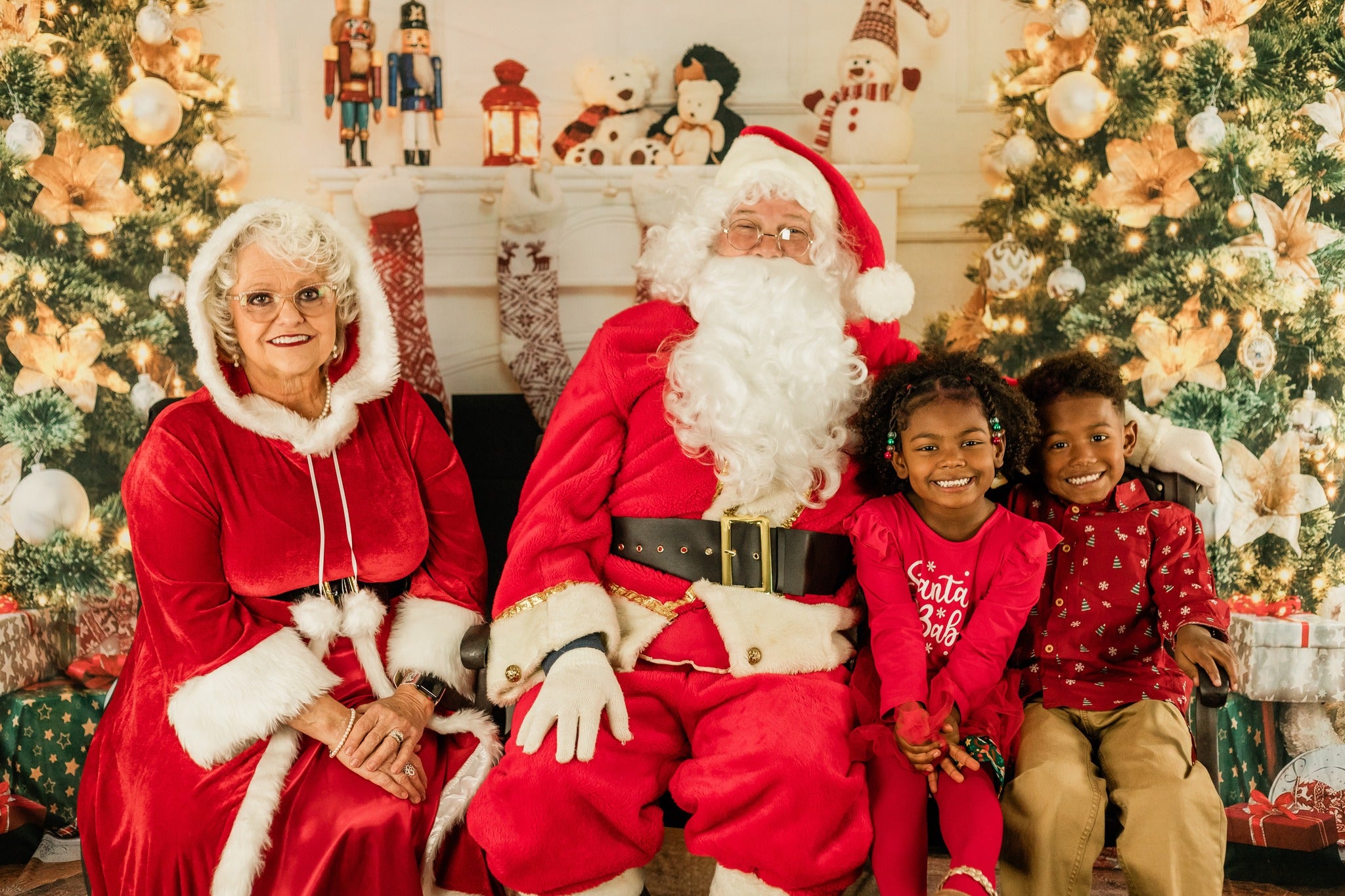 Toile de fond de cheminée de décoration d'arbre de Noël D989