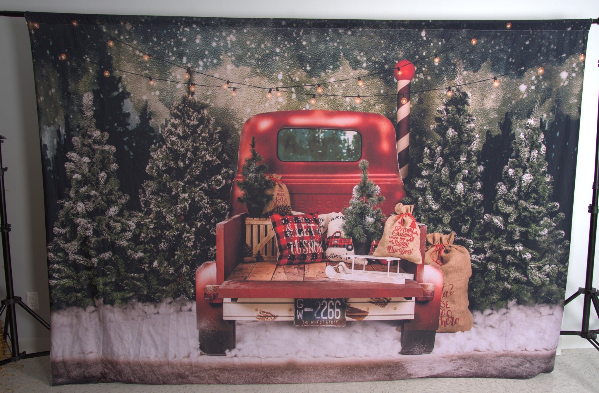 Toile de Fond de Photographie d'arbre de Noël de Voiture Rouge SH-960