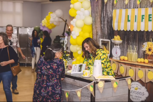 Toile de fond pour stand de vente de citrons à la planche d'été RR3-24