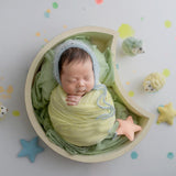 Esthero Accessoire de photographie pour nouveau-né croissant de lune en bois SYPJ5