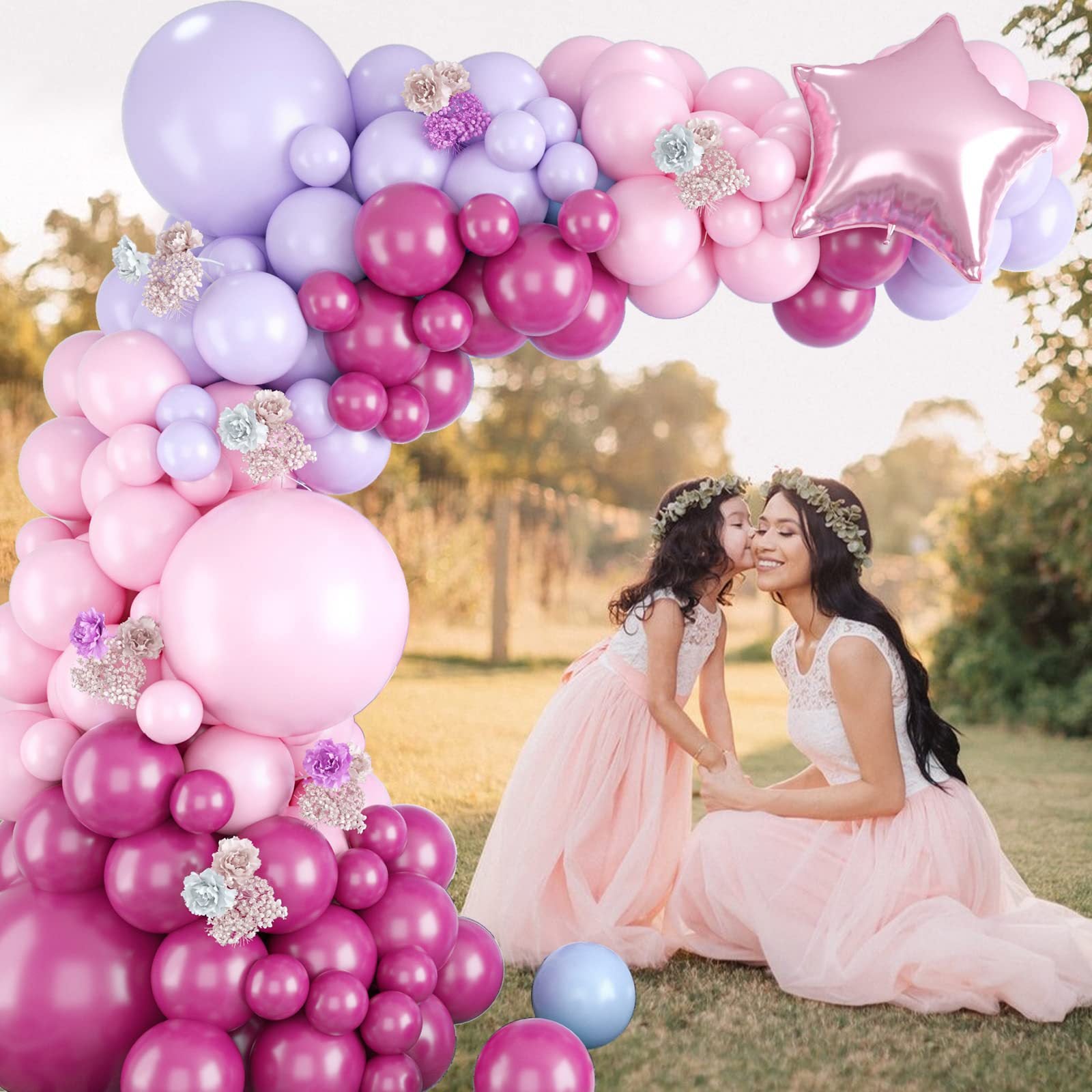 Chaîne de Ballons Macaron Pentagramme Rose Gold BA17