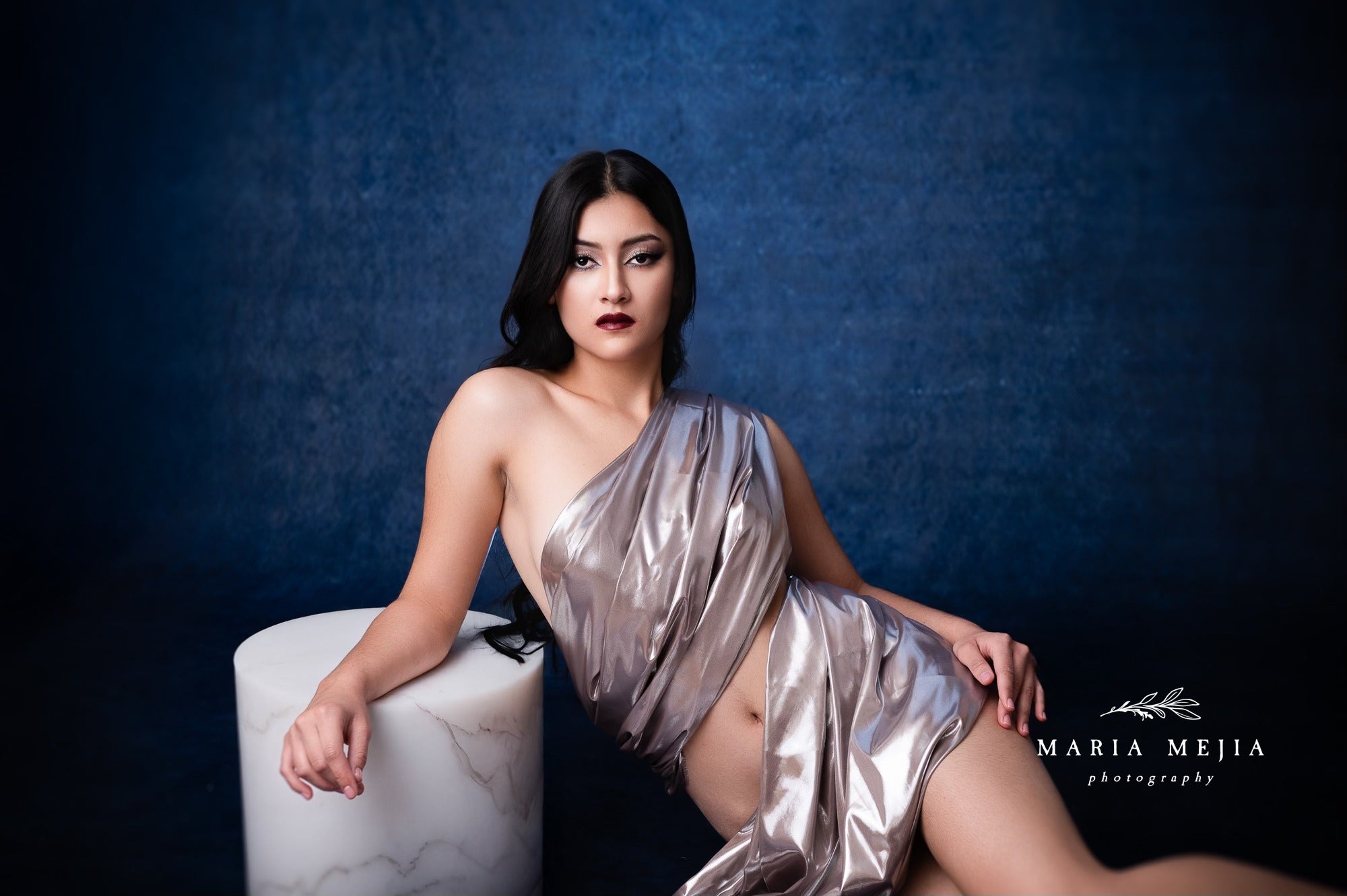 Abstrait Bleu Foncé Texture Portrait Photo Studio Toile de Fond DHP-207