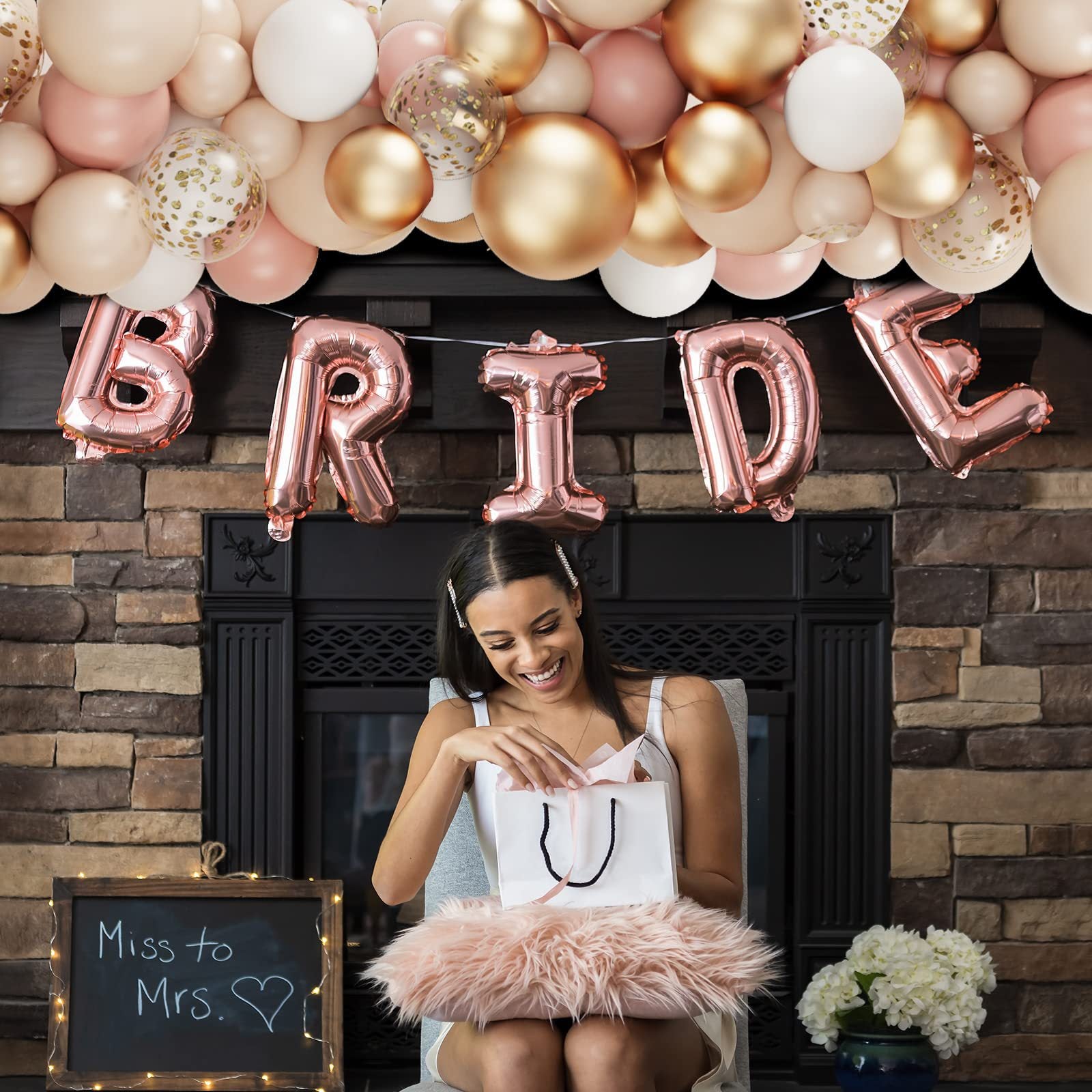 Chaîne de Ballons Or Vintage pour Mariage ou Anniversaire BA8