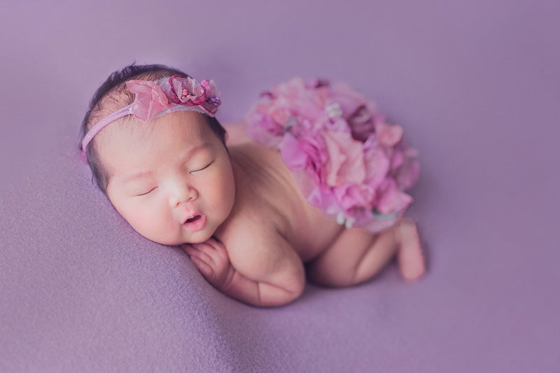 Accessoires de photographie pour nouveau-né Robe à pompon fleurie pour bébé fille (avec coiffe assortie) CL3