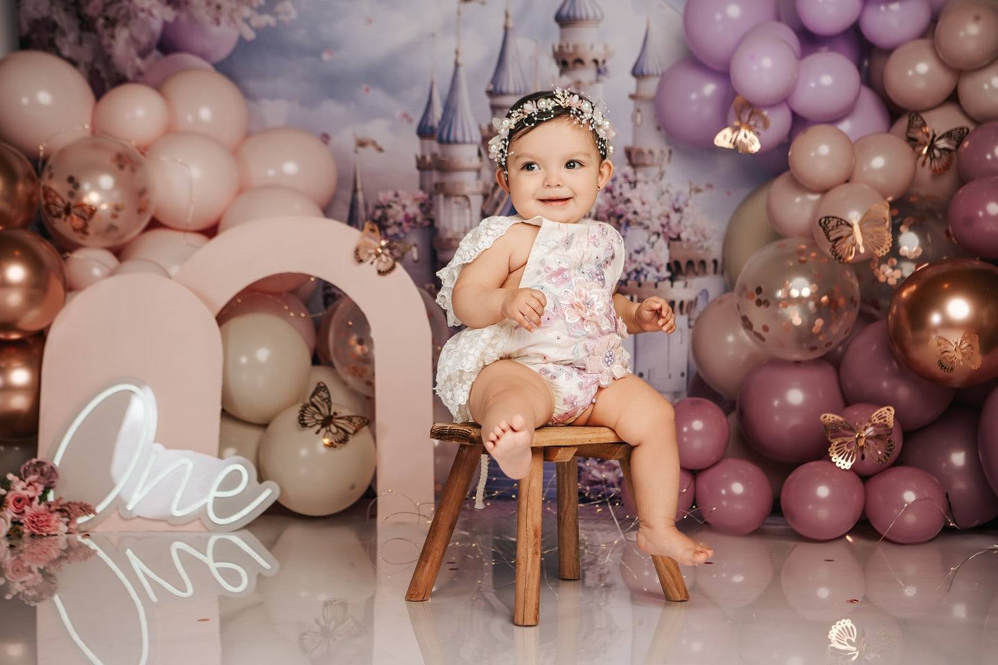 Toile de fond Printemps Jardin Fleuri Château Royal LXX1-160