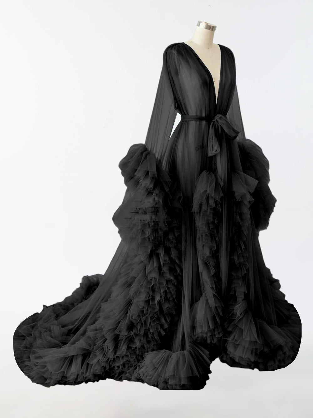 Robe longue en tulle transparent pour la photographie de maternité RB4