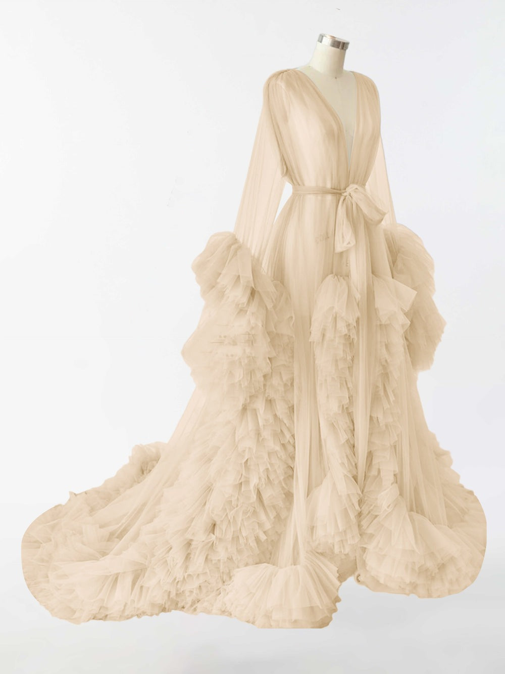 Robe longue en tulle transparent pour la photographie de maternité RB4