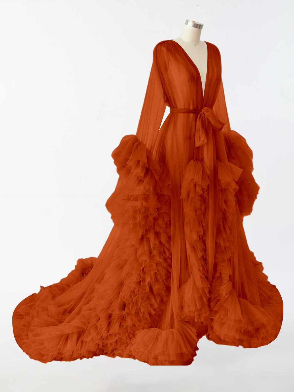 Robe longue en tulle transparent pour la photographie de maternité RB4