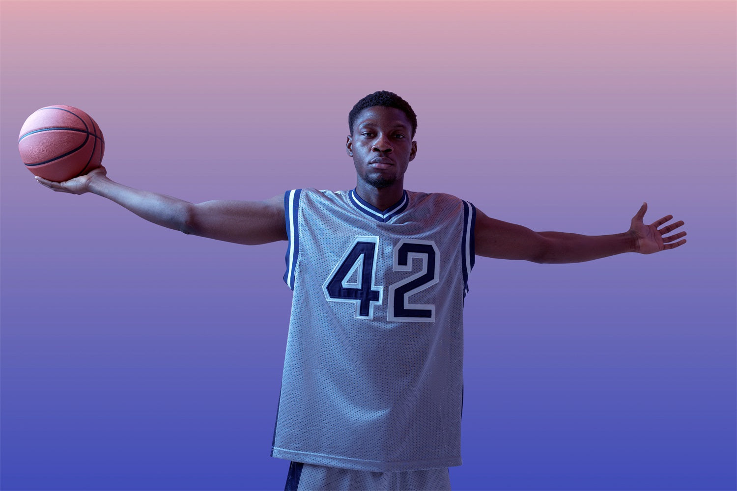 Toile de fond Portrait Violet Rose Bleu Dégradé BRP-11-609