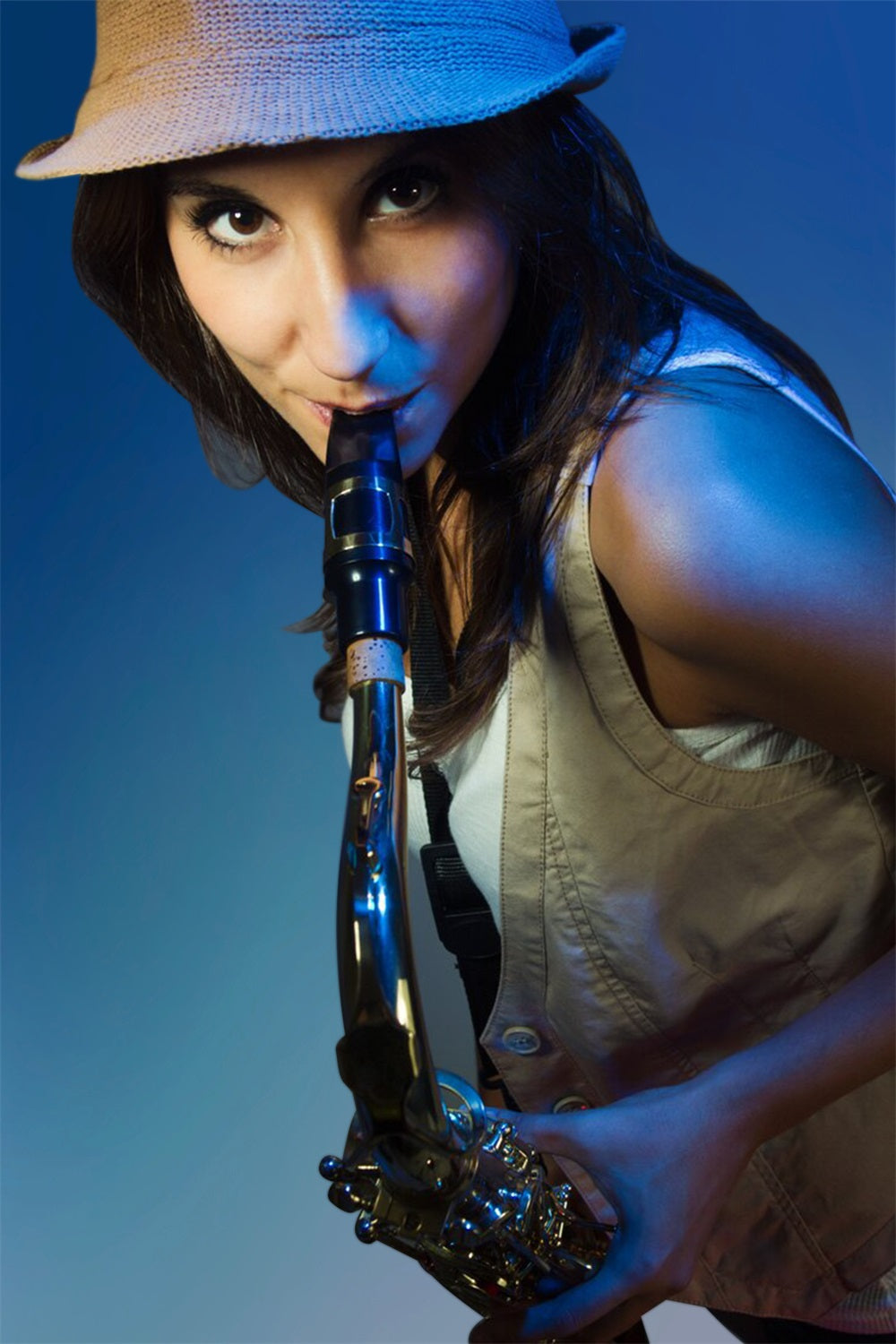 Toile de fond Portrait Bleu Océanique Vert Dégradé BRP-11-614