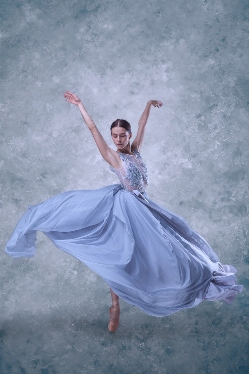 Toile de fond Portrait Bleu Glacé Mur BRP-11-624