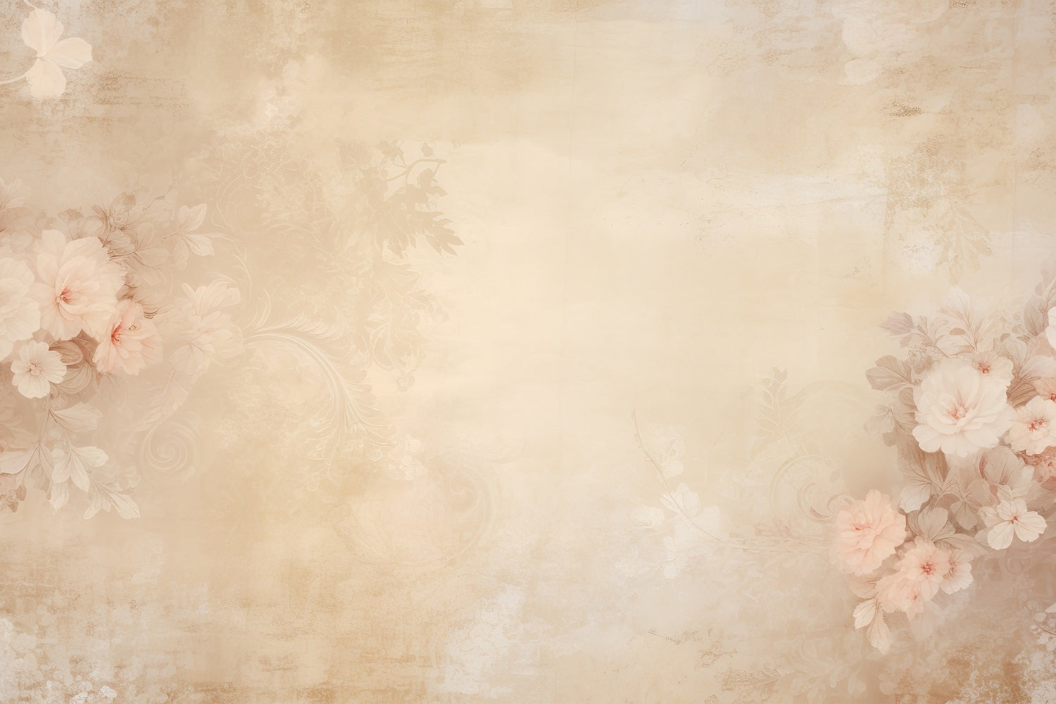 Toile de fond Portrait Mur Beige Décor Floral BRP-11-635