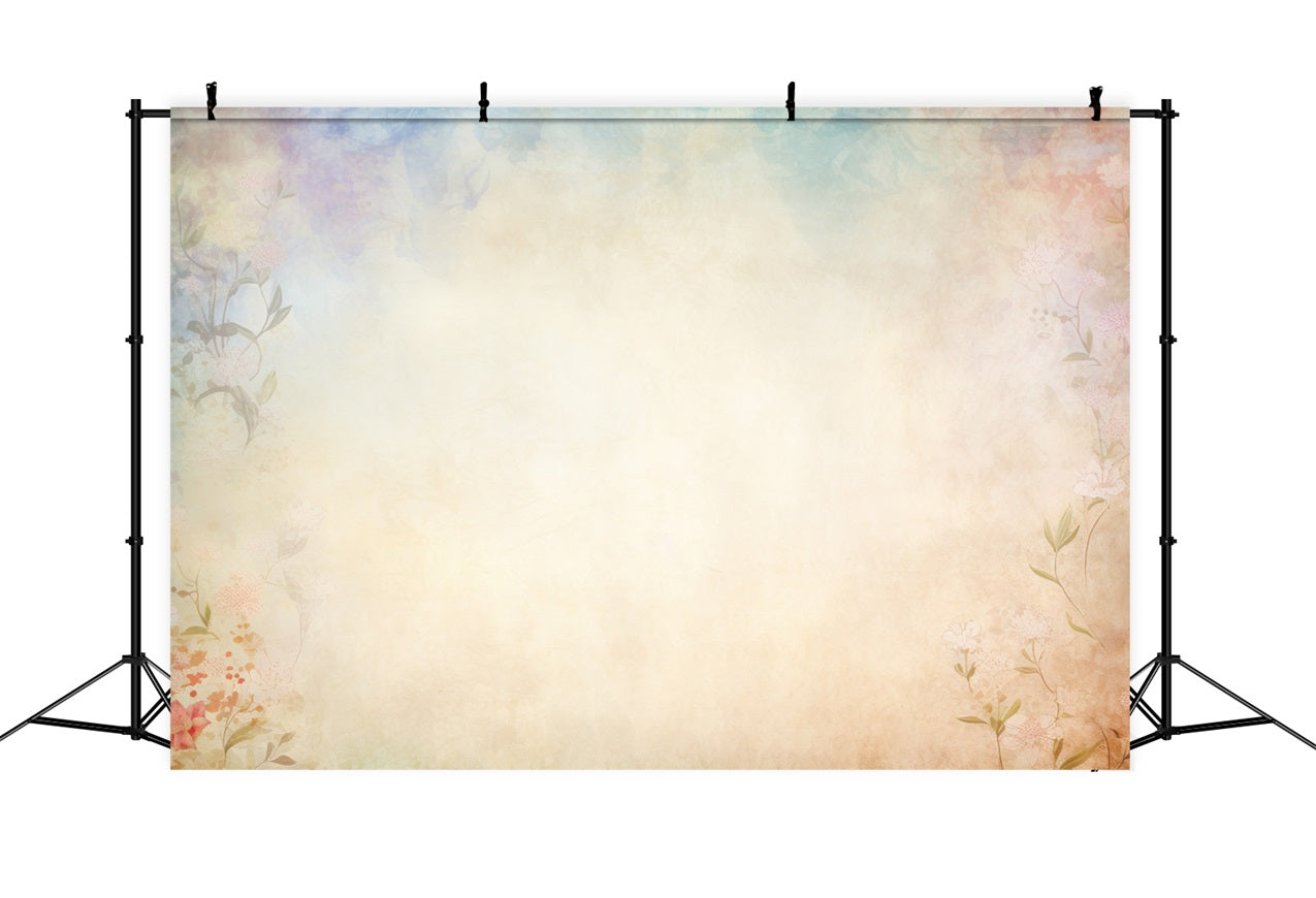 Toile de fond Portrait Studio Mur Fleurs Beige BRP-11-637