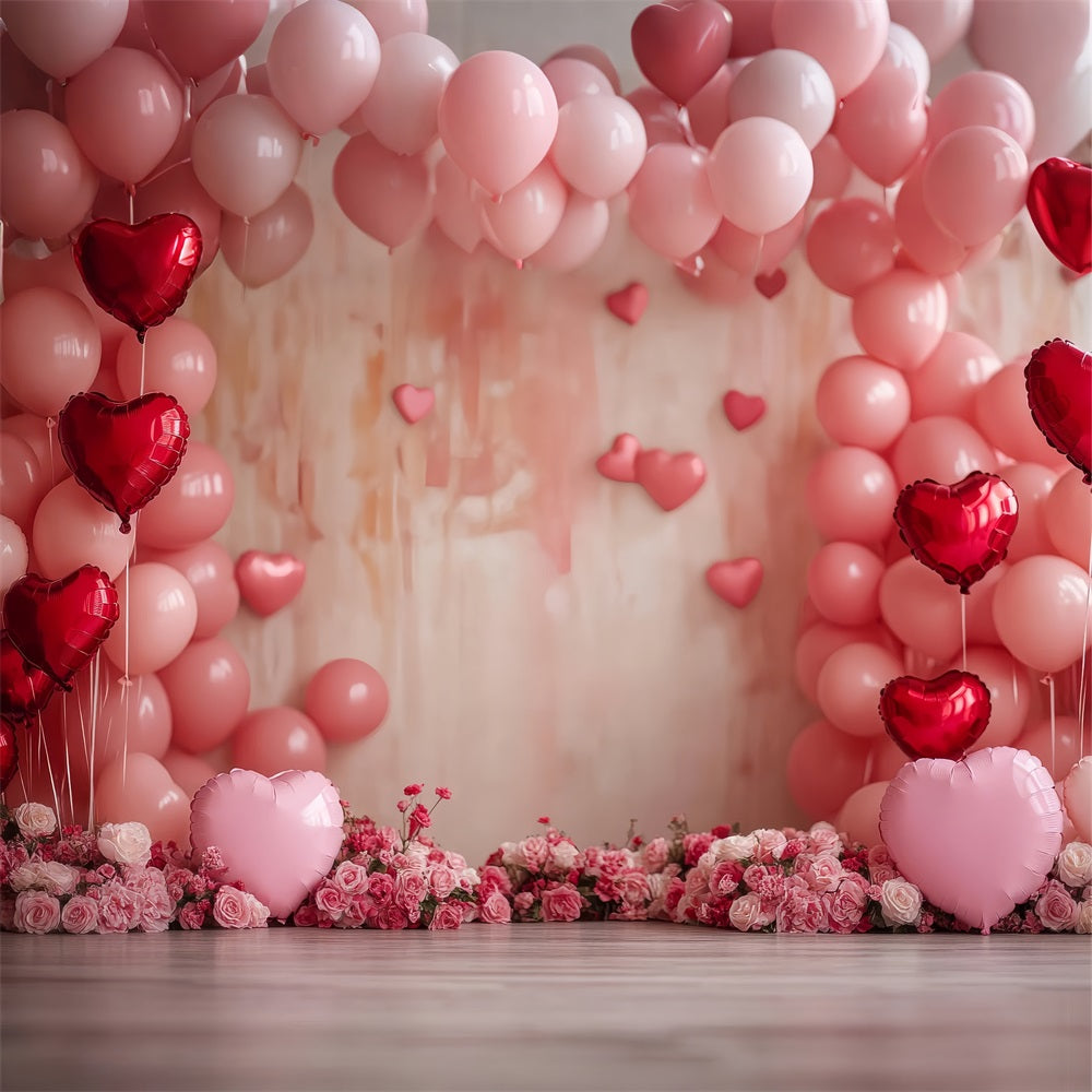 Toile de Fond St-Valentin Ballons Roses Poudrés Roses BRP1-116