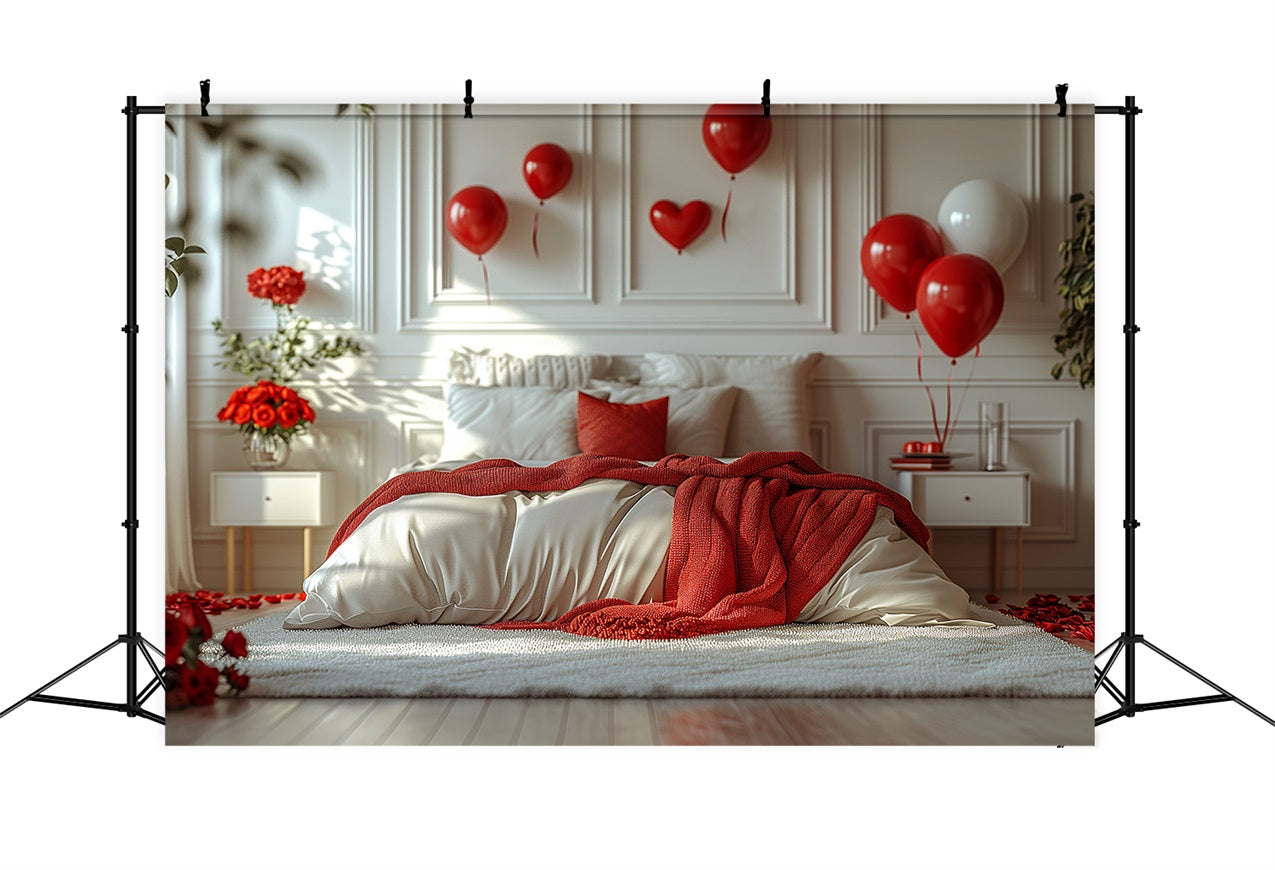 Toile de Fond St-Valentin Chambre Ballons Roses BRP1-143