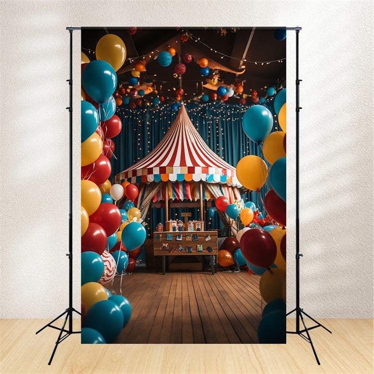 Toile de Fond Cirque Tente Ballons Vifs BRP1-177