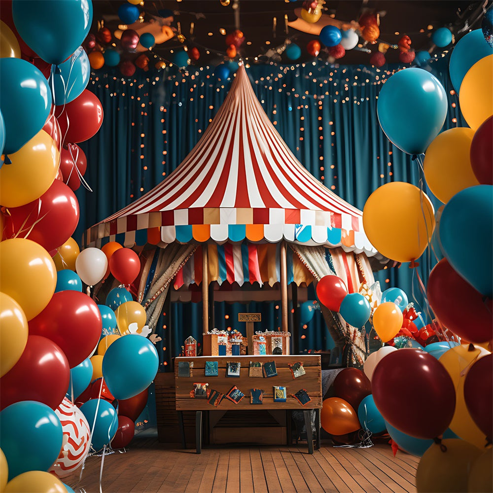 Toile de Fond Cirque Tente Ballons Vifs BRP1-177