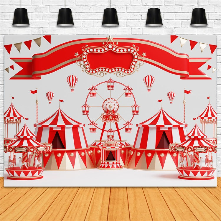 Toile de Fond Carnaval Tentes Rouges Design BRP1-193
