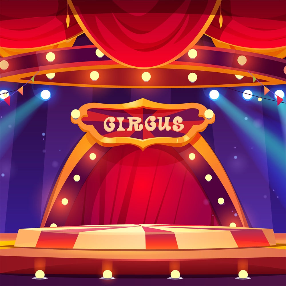 Toile de Fond Cirque Projecteurs Colorés BRP1-199