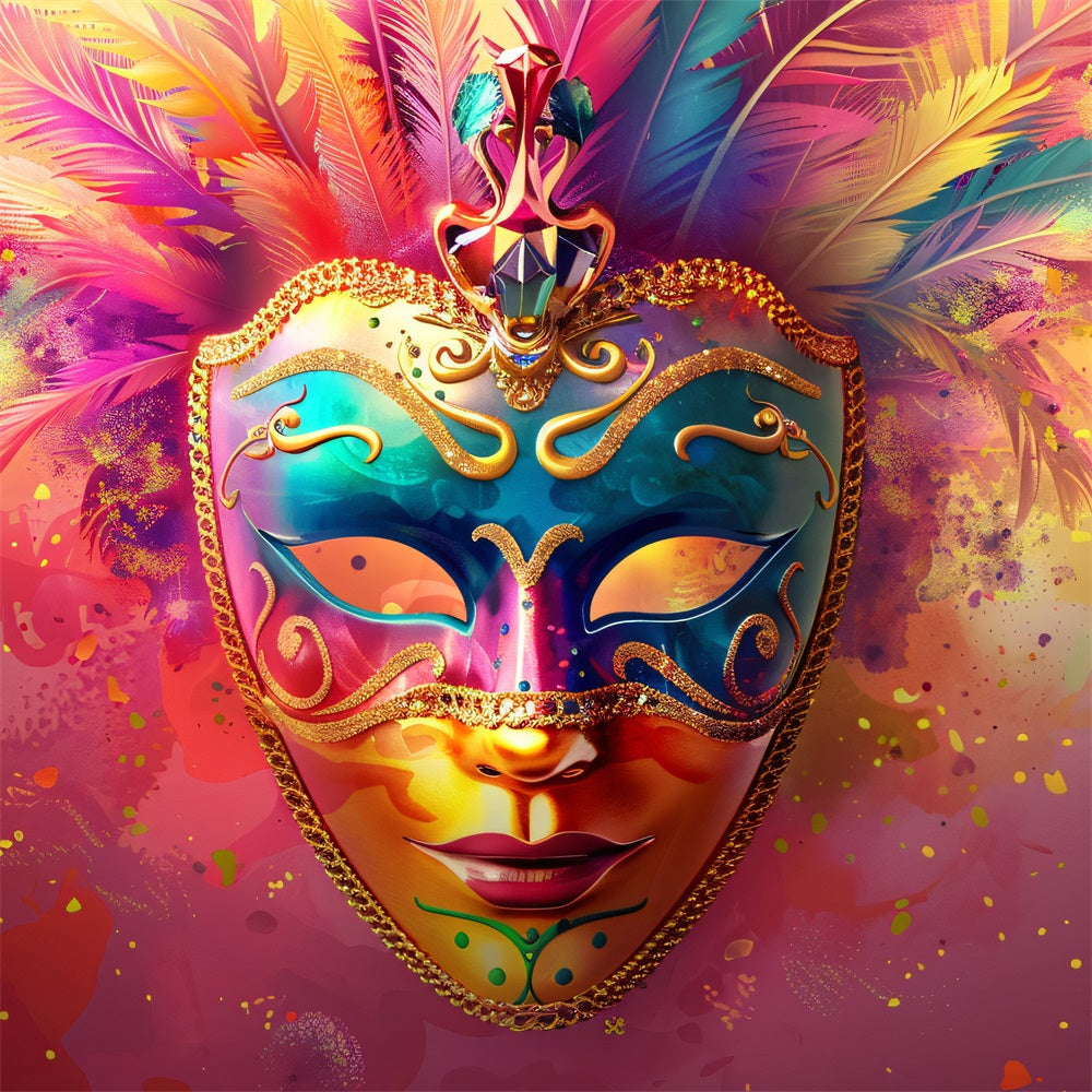 Toile de Fond Carnaval Masque Plumé Fête Festival BRP1-207