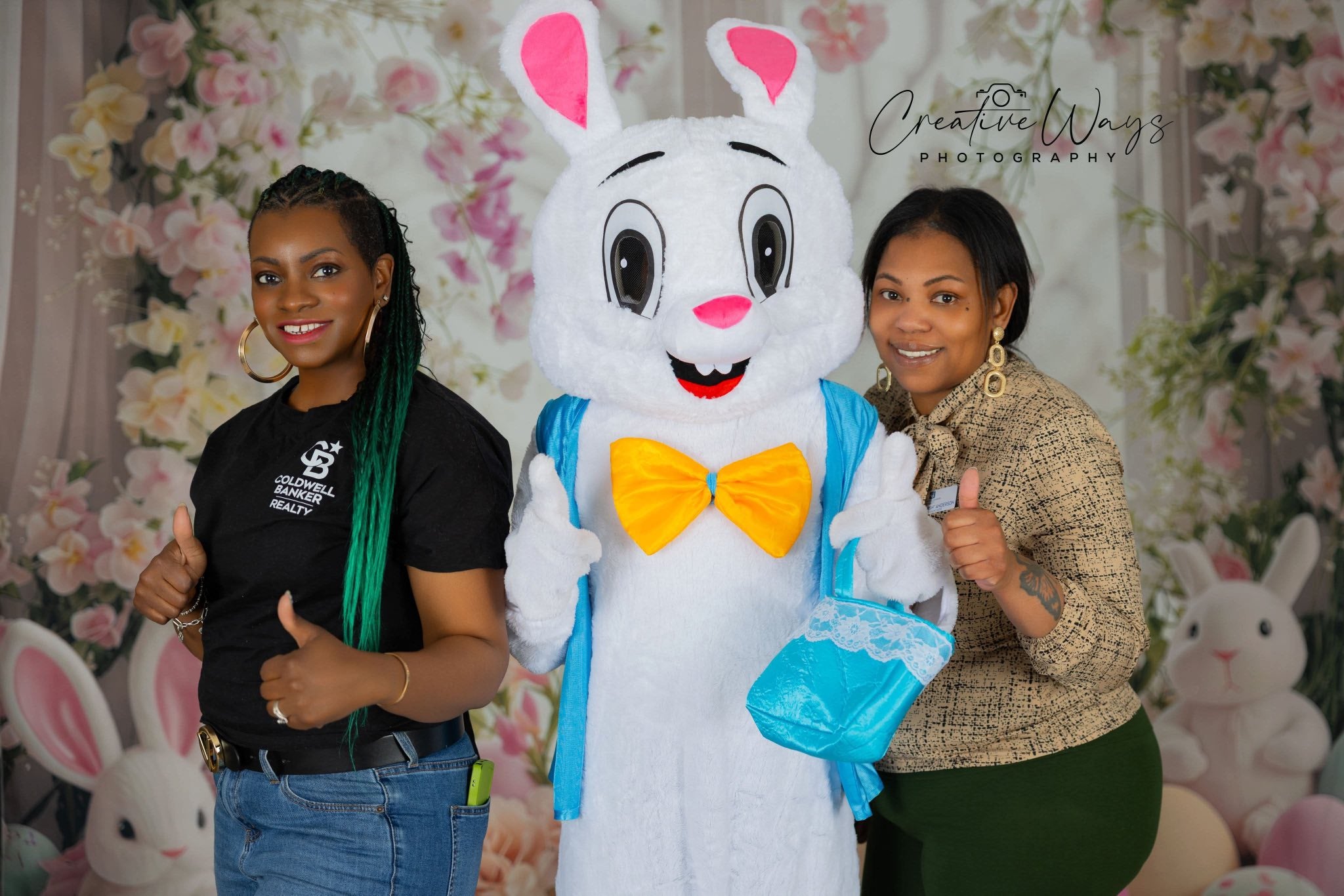 Toile de fond Pâques Fenêtre Charmante Lapins BRP1-213