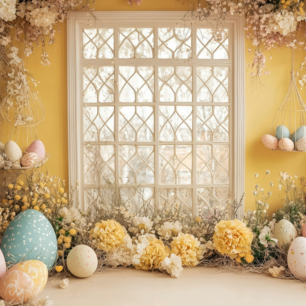 Toile de fond Pâques Couronne Festive Scène Œufs BRP1-263