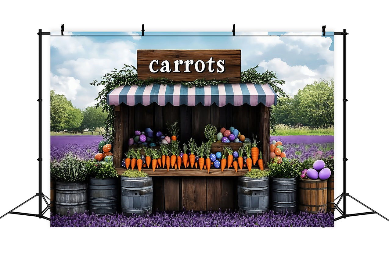 Fond Studio Photo Pâques Marché Printanier Lavande Carottes BRP1-271