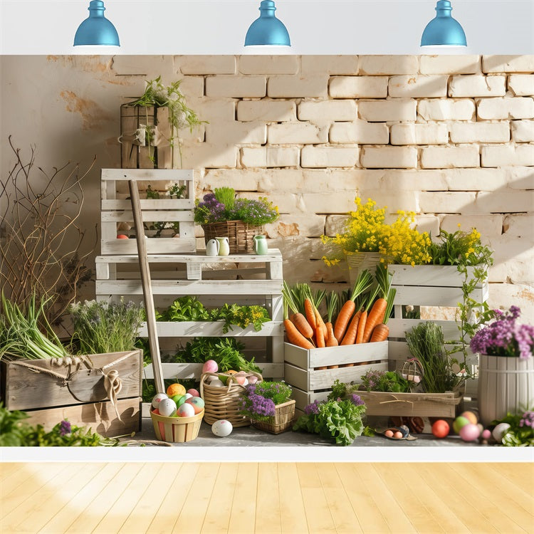 Fond Studio Photo Pâques Marché Fermier Produits Frais BRP1-299