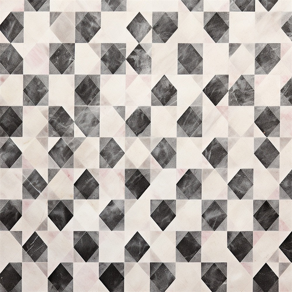 Toile de fond de Sol Géométrique Abstrait Noir Blanc BRP1-32