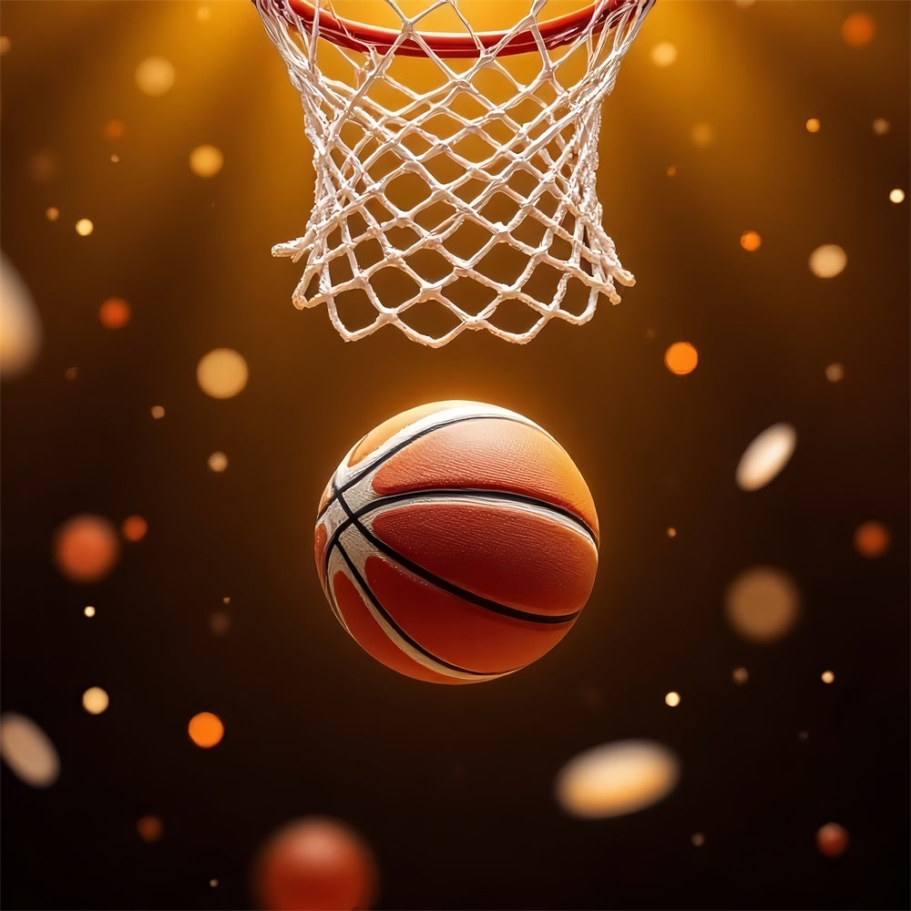 Toile de fond Ballon de Basket Scène Dorée Étincelante BRP1-327