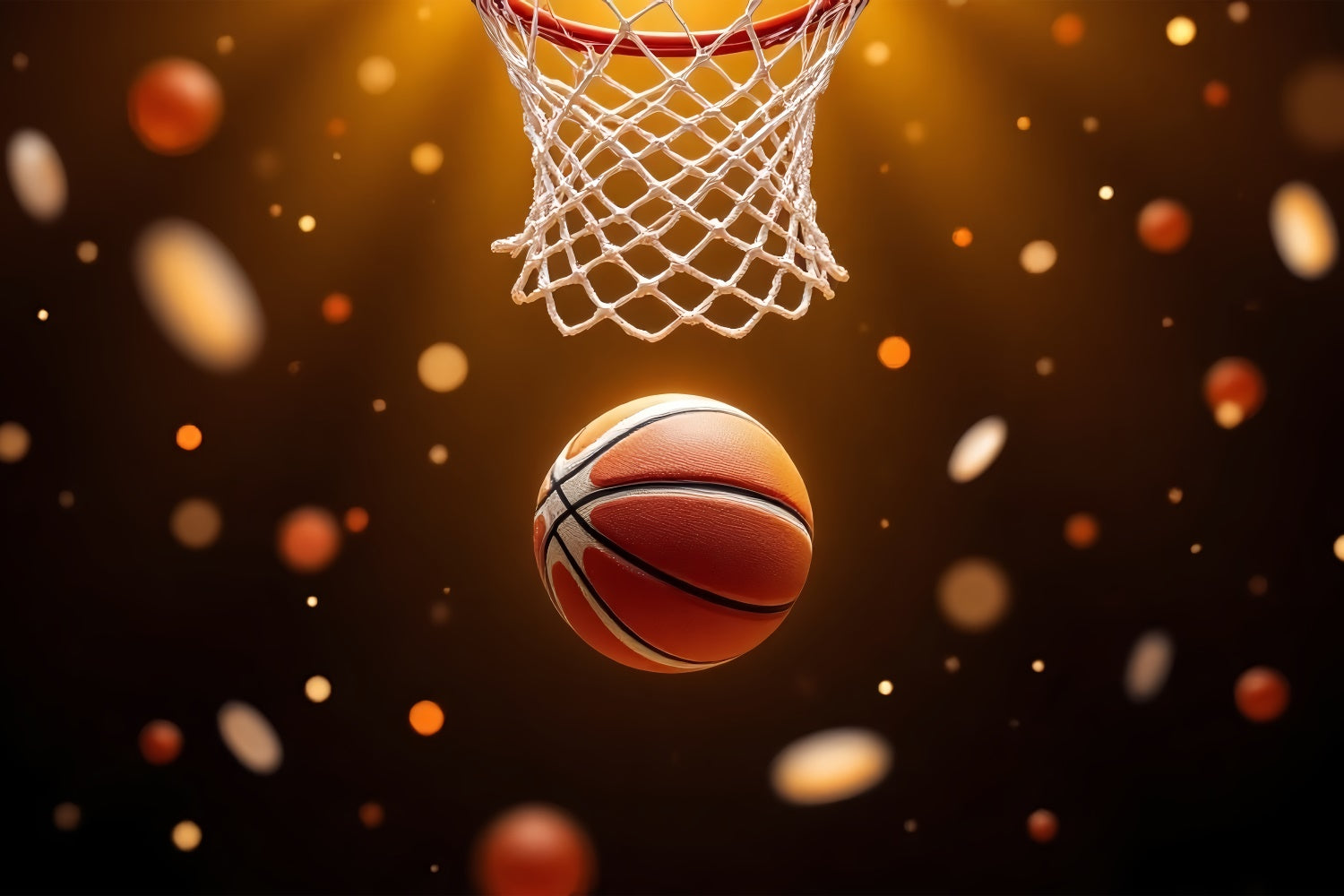 Toile de fond Ballon de Basket Scène Dorée Étincelante BRP1-327