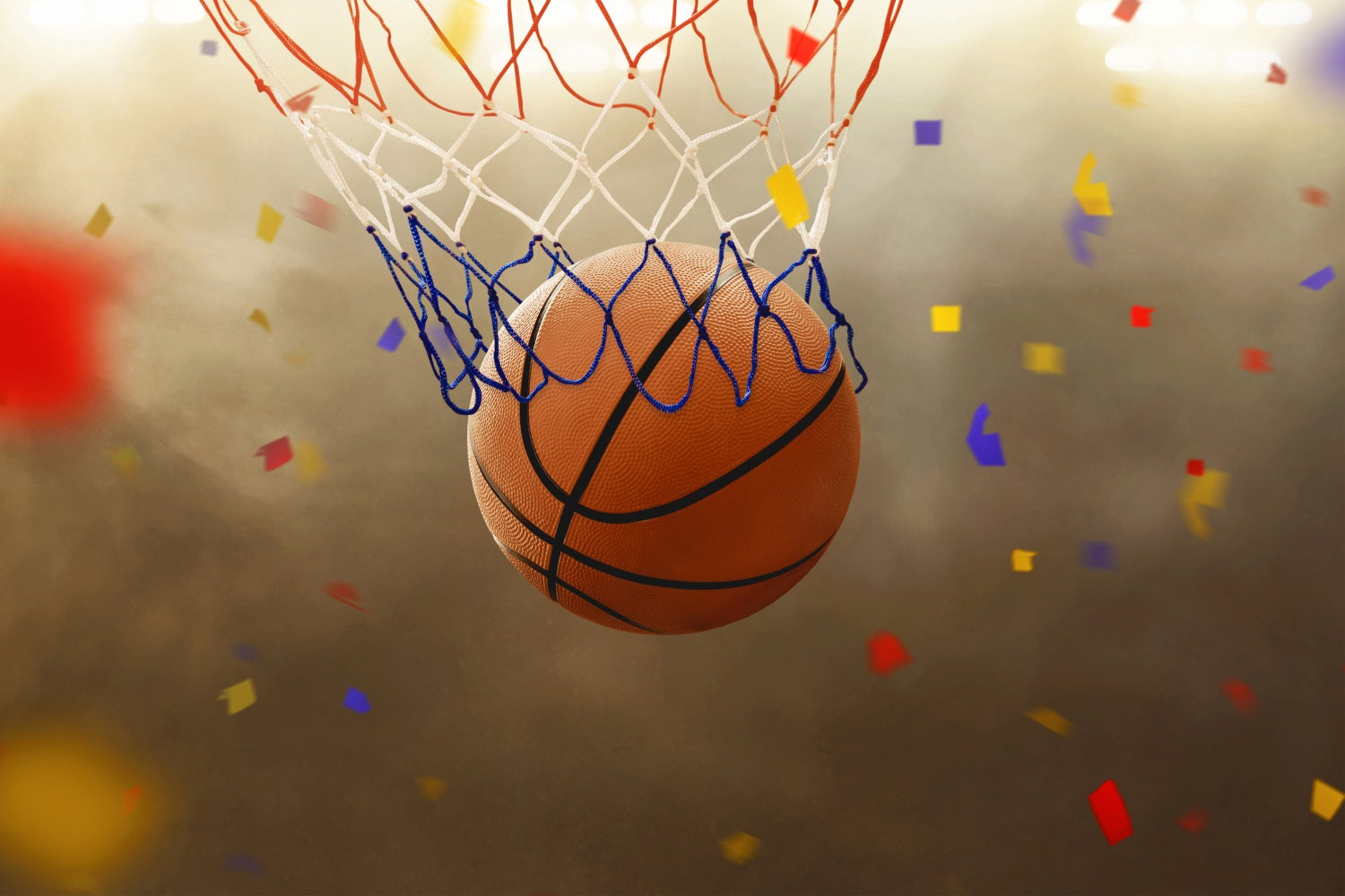 Toile de fond Ballon de Basket Fête Sportive avec Confettis BRP1-328