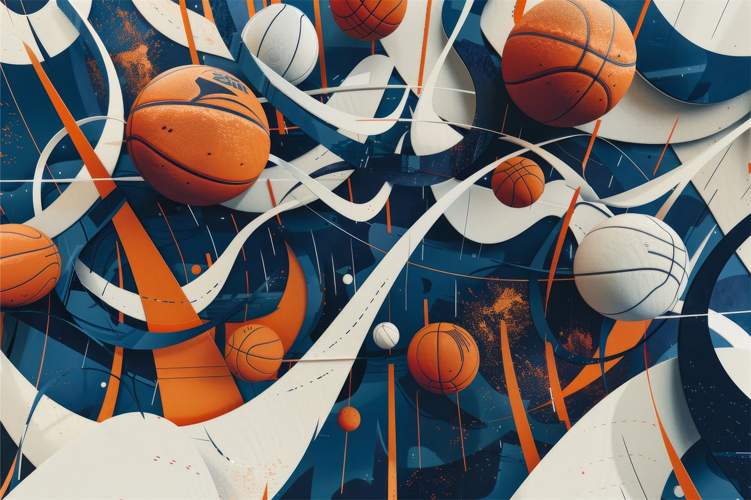 Toile de fond Ballon Basket Énergie Art Moderne BRP1-330