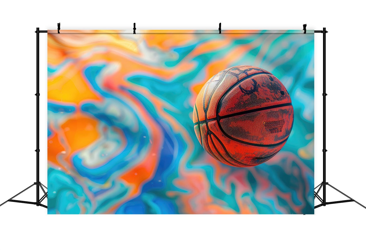 Toile de fond Ballon Basket Moderne Abstrait Tourbillon BRP1-331