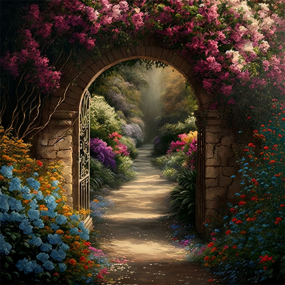 Fond Fleur Allée Jardin Secret BRP1-339