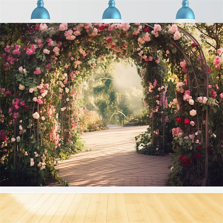 Fond Photo Fleurs Arche Élégante Lueur Matinale BRP1-344
