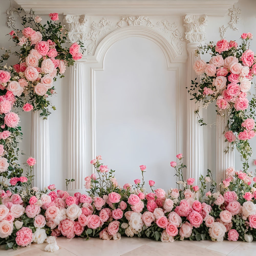Toile de fond Mur de Fleur Arche Sophistiquée Roses BRP1-358