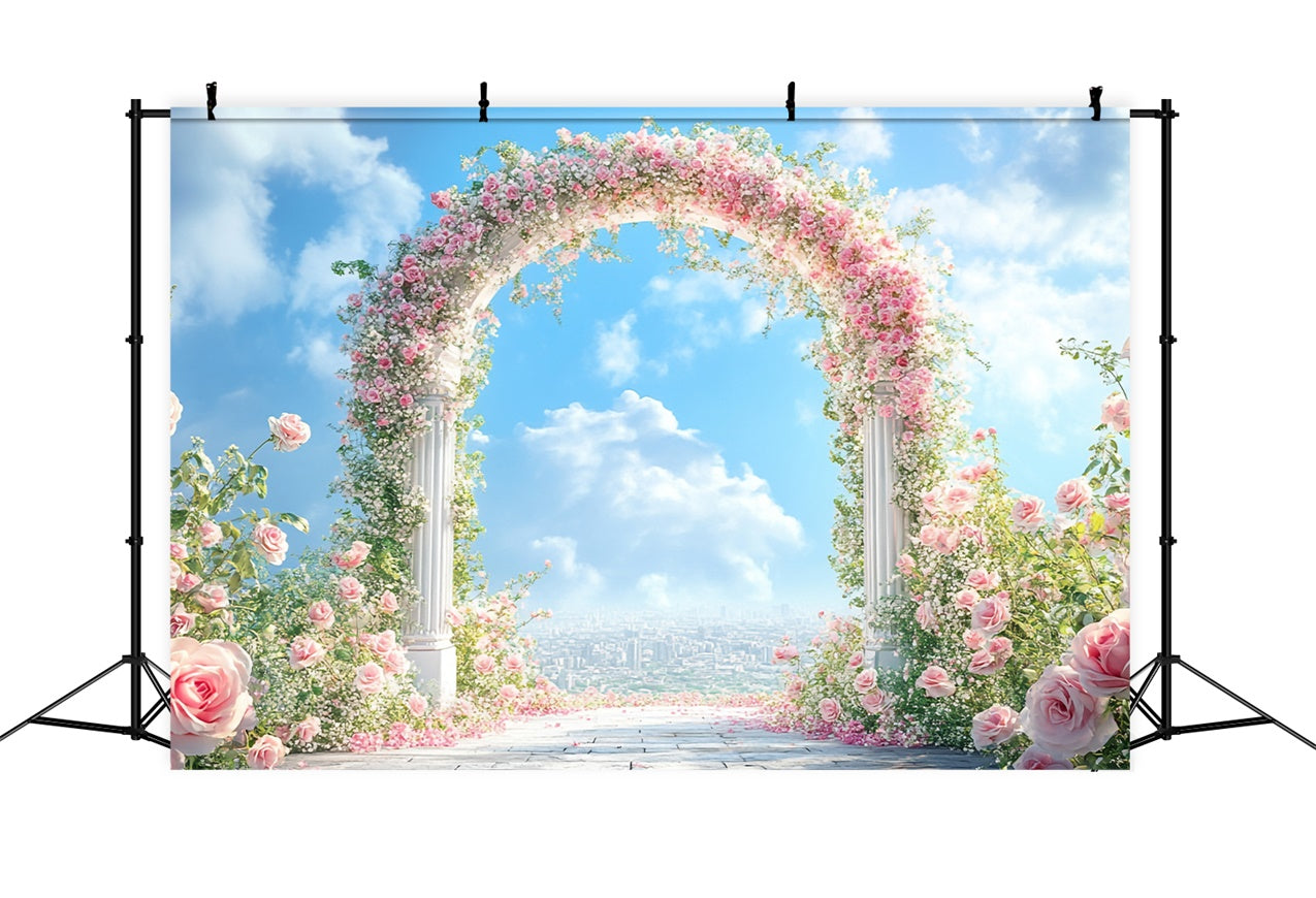 Toile de fond Fleur Arche Jardin Roseraie Romantique BRP1-380