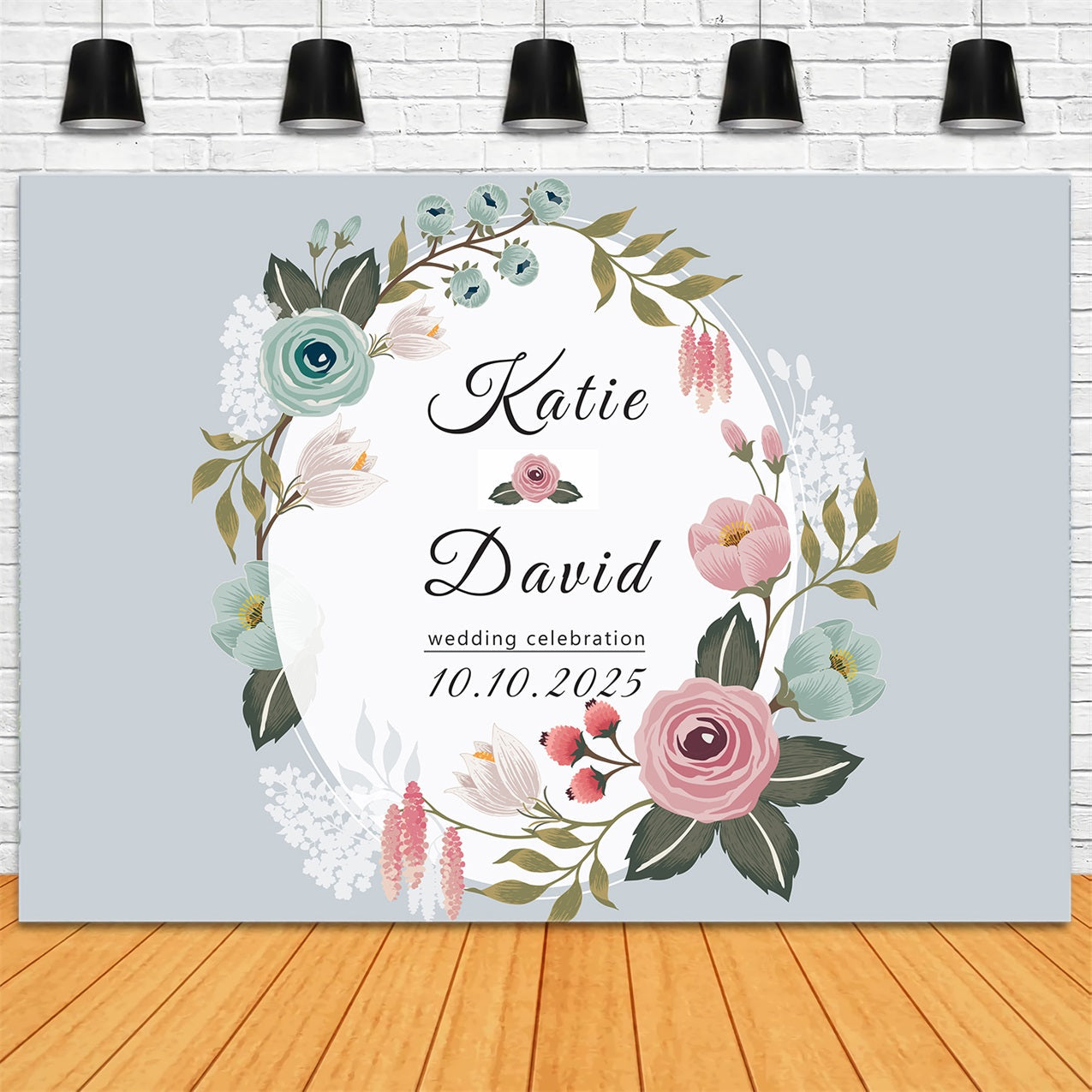 Toile de fond Mariage Personnalisée Design Floral Moderne Photographie BRP1-415