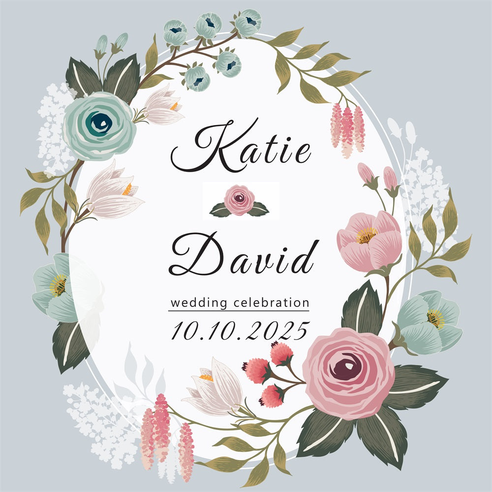 Toile de fond Mariage Personnalisée Design Floral Moderne Photographie BRP1-415