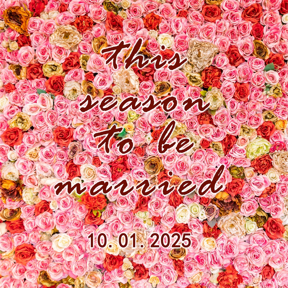Toile de fond Mariage Personnalisée Célébration Florale Vibrante BRP1-422