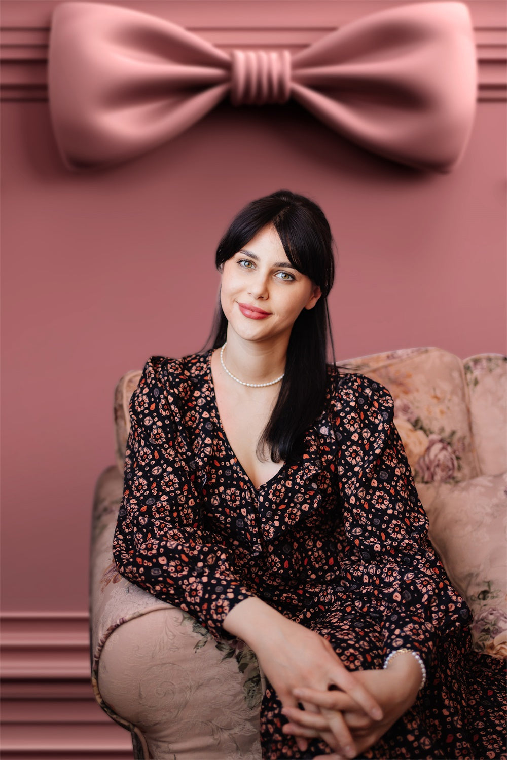 Toile de fond Photographique Boudoir Nœud Rose Vintage BRP1-443