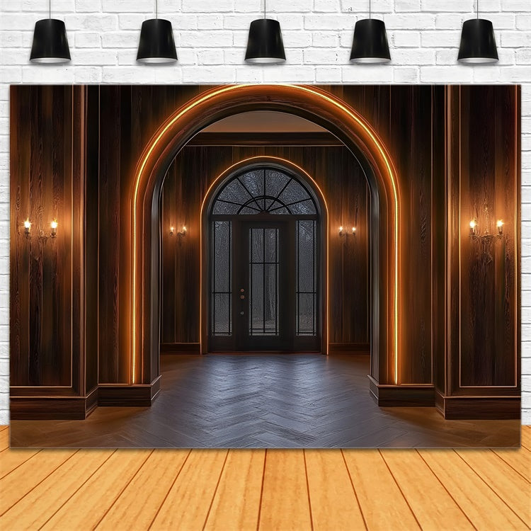 Toile de fond Boudoir Lueur Vintage Arche Bois BRP1-445